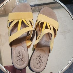 Life Stride yellow sandals